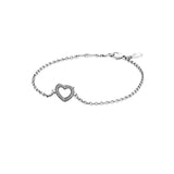 925 Silver Zircon Bracelet Heart-Letter Symbol Bracelet Women's Gift