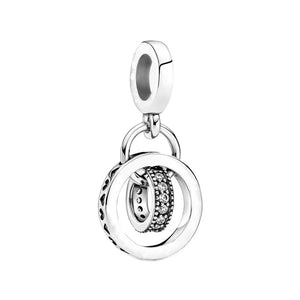 925 Silver LOGO Ring Dangle Charms for Bracelet Bangles