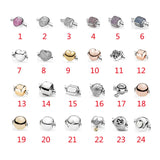 925 Silver Rose Love Heart Clasp Charm Beads 3mm Bracelet Bangles