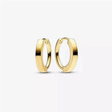PAN 925 Sterling Silver Hoop Stud Earrings Heart Logo Circles Gift Jewelry
