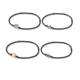 925 Sterling Silver PAN Charms Bracelet for Women Men with Buckle Clasp