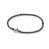 925 Sterling Silver PAN Charms Bracelet for Women Men with Buckle Clasp