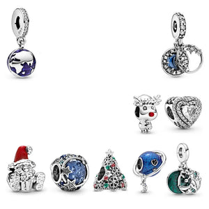 PAN Christmas Series Sterling Silver 925 Bracelet Hanging Beaded Accessories