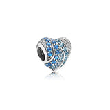 925 Silver Beaded Charm Jewelry Love-Shaped Fish Beading