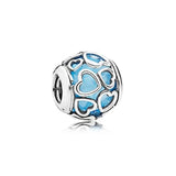 925 Silver Beaded Charm Jewelry Love-Shaped Fish Beading