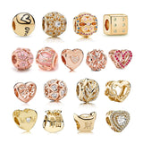PAN Rose Heart Beads Charms - Family Tree Fortune Bag Mother's Gift