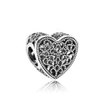 925 Silver Love Beads Butterfly Flowers Charm For Bracelet Mother's Gift