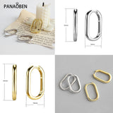 PANAOBEN Big Oval Hoop Earrings 925 Sterling Silver Circle Jewelry