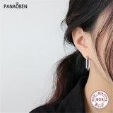 PANAOBEN Big Oval Hoop Earrings 925 Sterling Silver Circle Jewelry