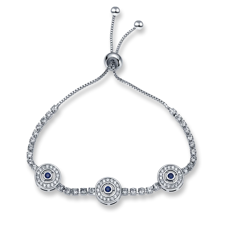 925 Silver Bracelet Clear Zircon Eye Jewelry
