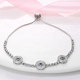 925 Silver Bracelet Clear Zircon Eye Jewelry