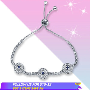 925 Silver Bracelet Clear Zircon Eye Jewelry