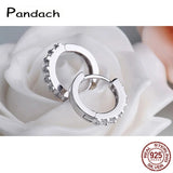 925 Silver Crystal Circle Earring Women Jewelry Gift