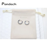925 Silver Crystal Circle Earring Women Jewelry Gift