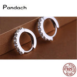 925 Silver Crystal Circle Earring Women Jewelry Gift