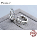 925 Silver Crystal Circle Earring Women Jewelry Gift