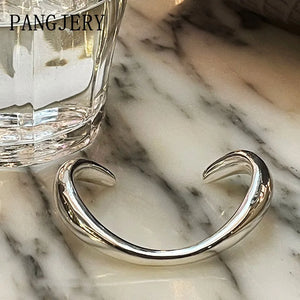 PANGJARY Silver Arc Bracelet for Women Elegant Party Jewelry Gift