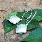 Sparkling Square Silver Earrings for Women Wedding Jewelry