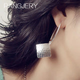 Sparkling Square Silver Earrings for Women Wedding Jewelry
