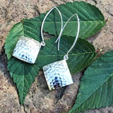 Sparkling Square Silver Earrings for Women Wedding Jewelry