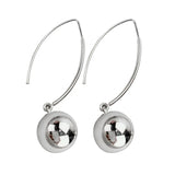 Silver Long Drop Earrings for Women Small Ball Fine Jewelry