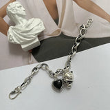 Silver Lucky Cat Bracelet for Women Vintage Birthday Party Jewelry Gift