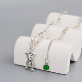 Silver Necklace Little Bear for Women Funny Personality Creative Birthday Jewelr