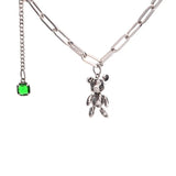 Silver Necklace Little Bear for Women Funny Personality Creative Birthday Jewelr