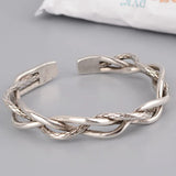 Vintage Silver Twist Bracelet for Women