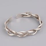 Vintage Silver Twist Bracelet for Women