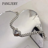 Pink Crystal Heart Bracelet for Women, Geometric Party Jewelry
