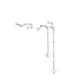 925 Stamp Silver Big Dipp Earrings Zircon Irregular Jewelry Gift