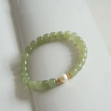 925 Silver Hotan Jade Bracelet for Women Girl Retro Jewelry Gift