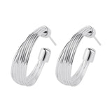 925 Silver Love Geometry Earring Women Girl Gift