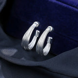 925 Silver Love Geometry Earring Women Girl Gift