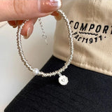 925 Silver Heart Beads Bracelet for Women Girl, Birthday Gift