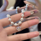 925 Silver Heart Bracelet Women Sweet Romantic Jewelry Birthday Gift