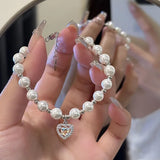 925 Silver Heart Bracelet Women Sweet Romantic Jewelry Birthday Gift