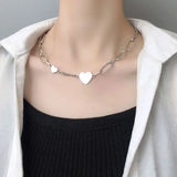 925 Sterling Silver Love Heart Geometry Necklace For Women Girls