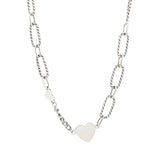 925 Sterling Silver Love Heart Geometry Necklace For Women Girls