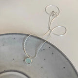 925 Silver Mint Green Crystal Necklace Sweet Jewelry Birthday Gift