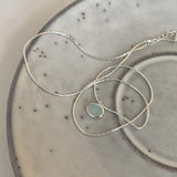 925 Silver Mint Green Crystal Necklace Sweet Jewelry Birthday Gift