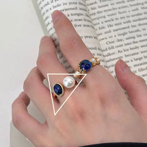 925 Sterling Silver Pearl Zircon Ring for Women Girl