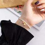 925 Silver Pearl Flower Bracelet Orchid Jewelry Birthday Gift