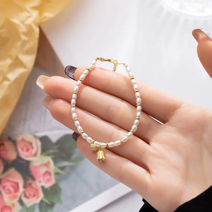 925 Silver Pearl Flower Bracelet Orchid Jewelry Birthday Gift