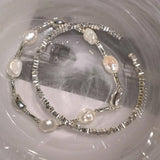 925 Silver Pearl Bracelet Adjustable Jewelry Gift