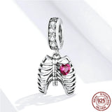 925 Silver Steampunk Oath Heart Pendant Charm for Snake Bracelet