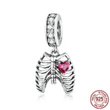 925 Silver Steampunk Oath Heart Pendant Charm for Snake Bracelet