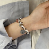 925 Silver Strawberry Crystal Diamond Bracelet Women Retro Jewelry