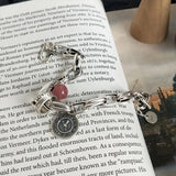 925 Silver Strawberry Crystal Diamond Bracelet Women Retro Jewelry